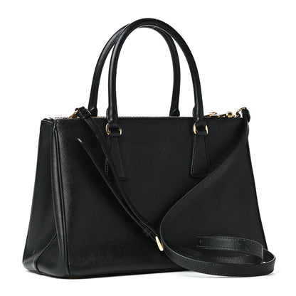 Prada Saffiano Small Galleria Double Zip Tote Black 2 of 17