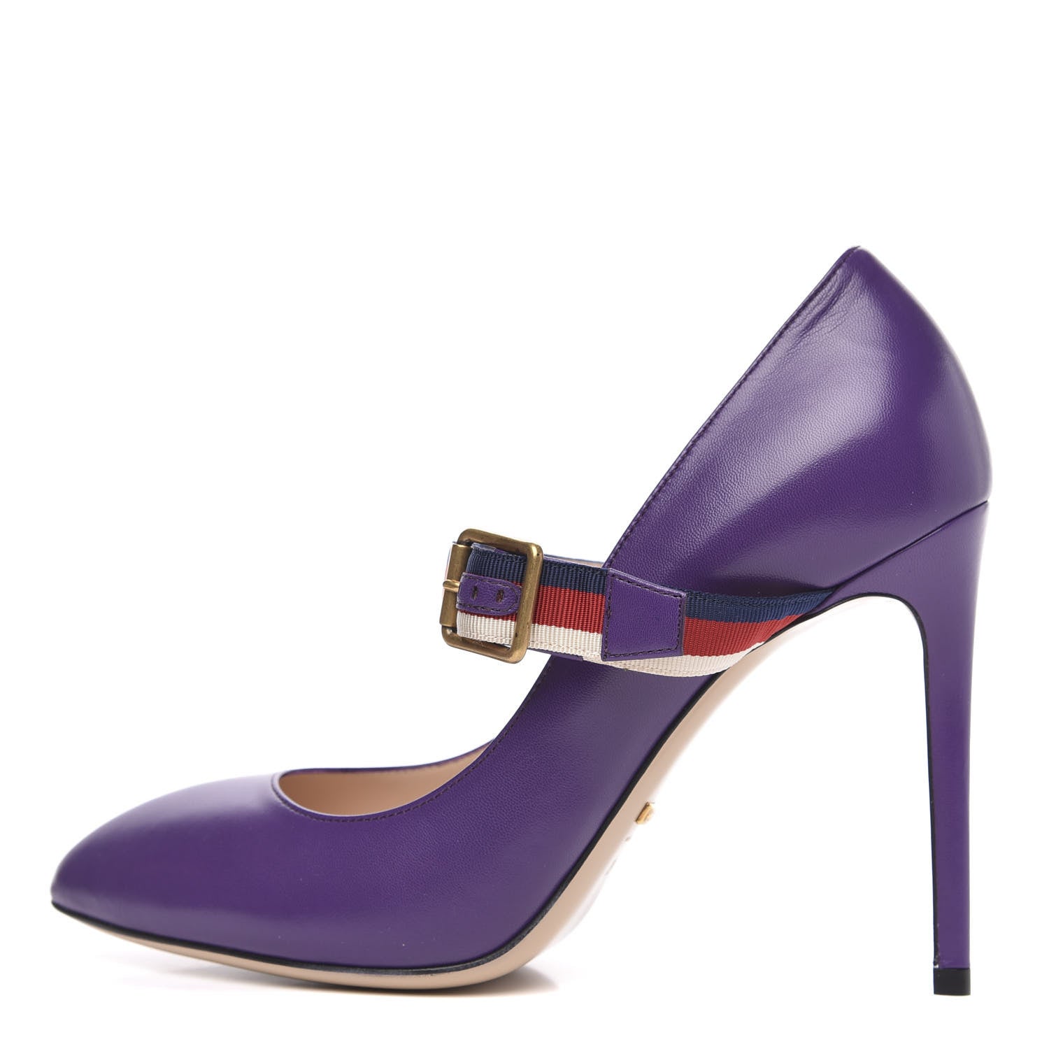 Gucci Malaga Kid Sylvie High Heel Pumps 39 Shine Purple 1 of 9