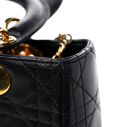 Christian Dior Lambskin Cannage Medium Lady Dior Black 12 of 15