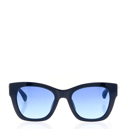 Chanel Acetate Square CC Pearl Heart Sunglasses 5478 Navy Blue 2 of 7