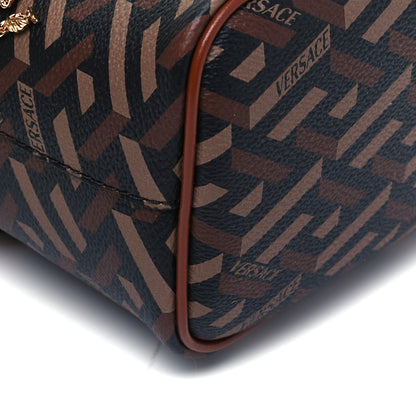 Versace Coated Canvas La Greca Mini Bucket Bag Black Caramel 7 of 8