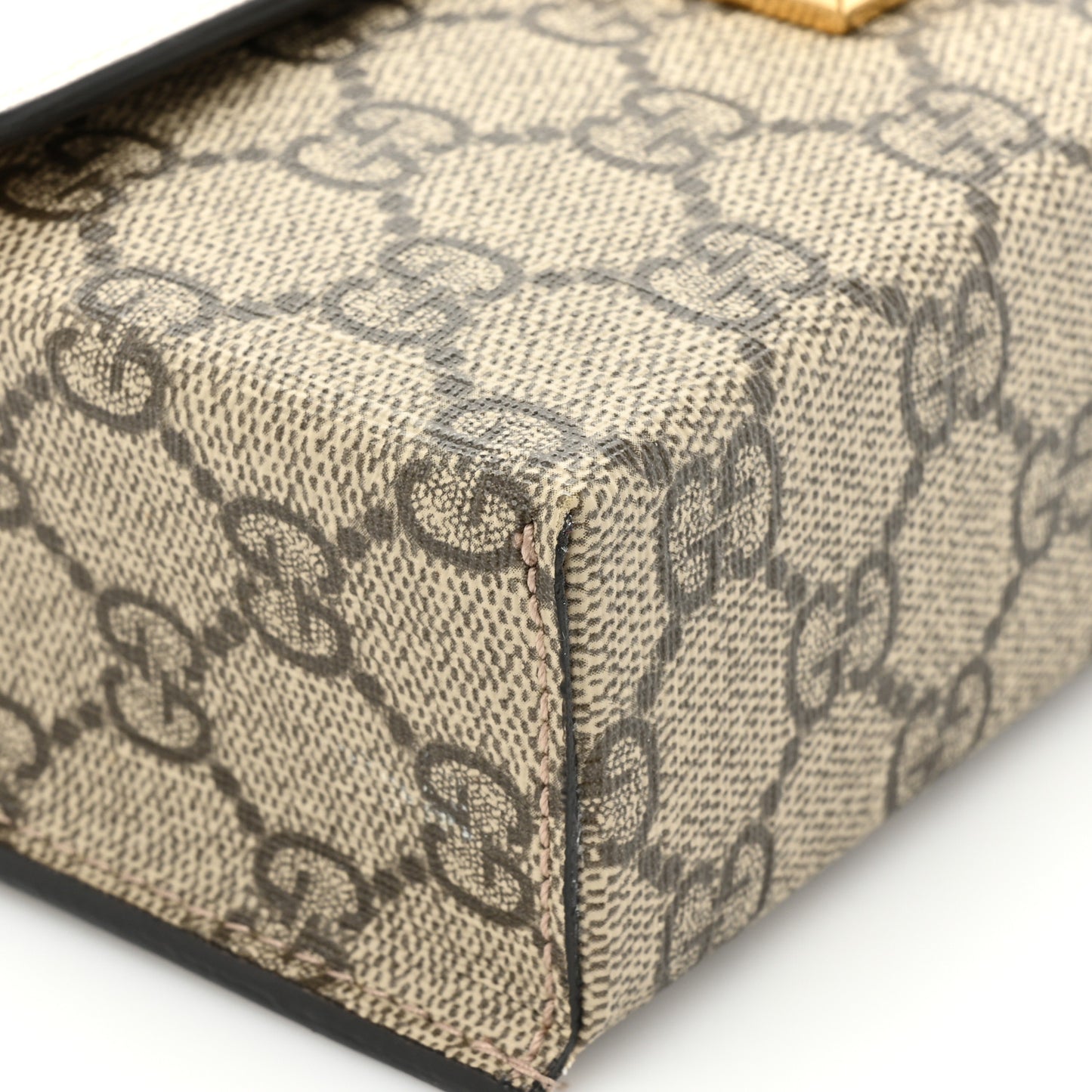 GG Supreme Monogram New Sakai Calfskin Mini Padlock Top Handle Shoulder Bag Beige Ebony Mystic White Sun Oil
