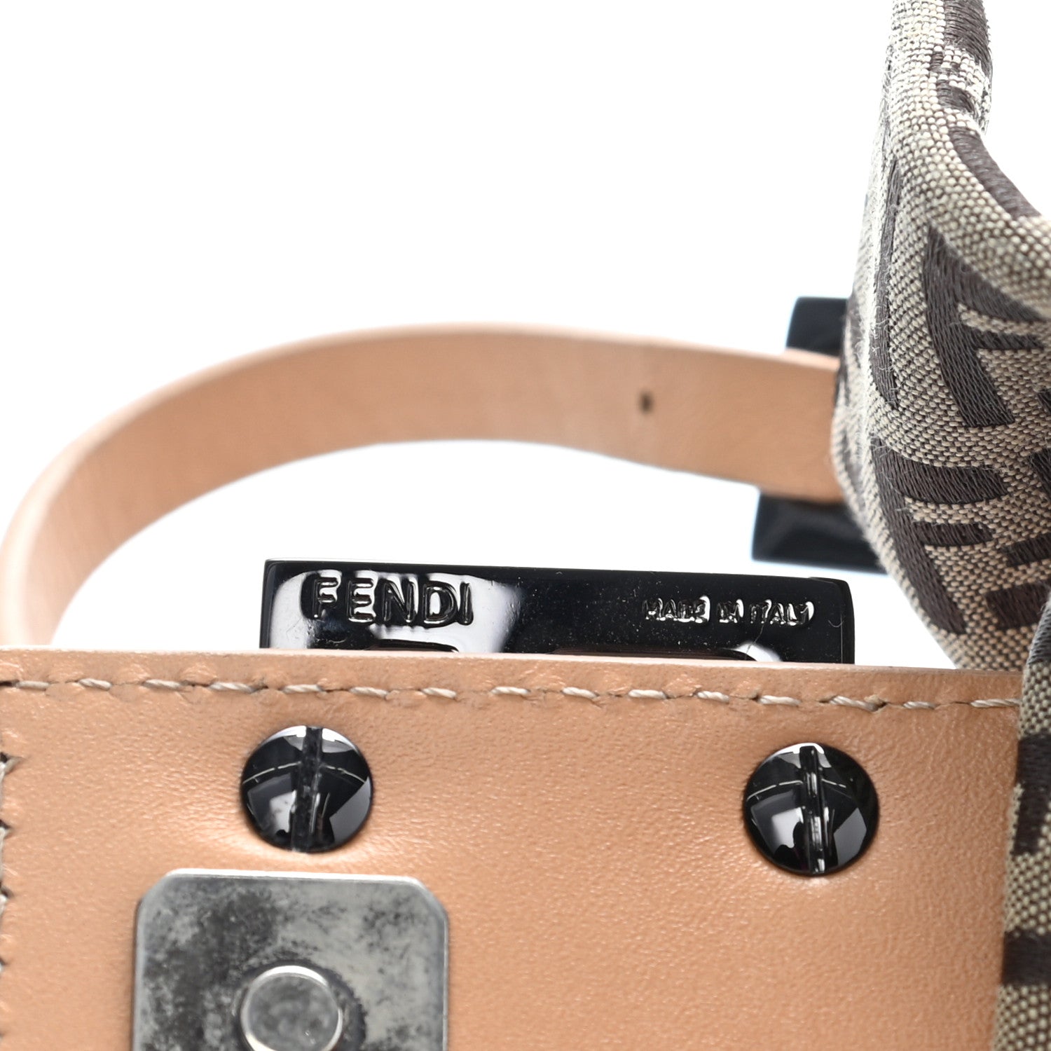 Fendi Zucchino Mini Baguette Beige 9 of 11