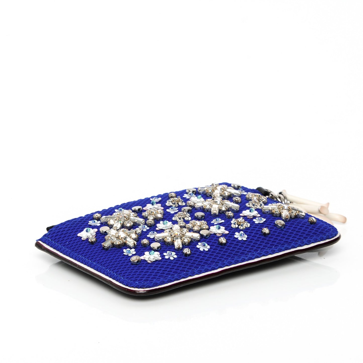 Calfskin Stardust Dior Card Holder Blue