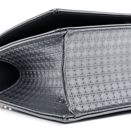 Christian Dior Metallic Patent Micro-Cannage Small Diorama Flap Bag Silver 5 of 12