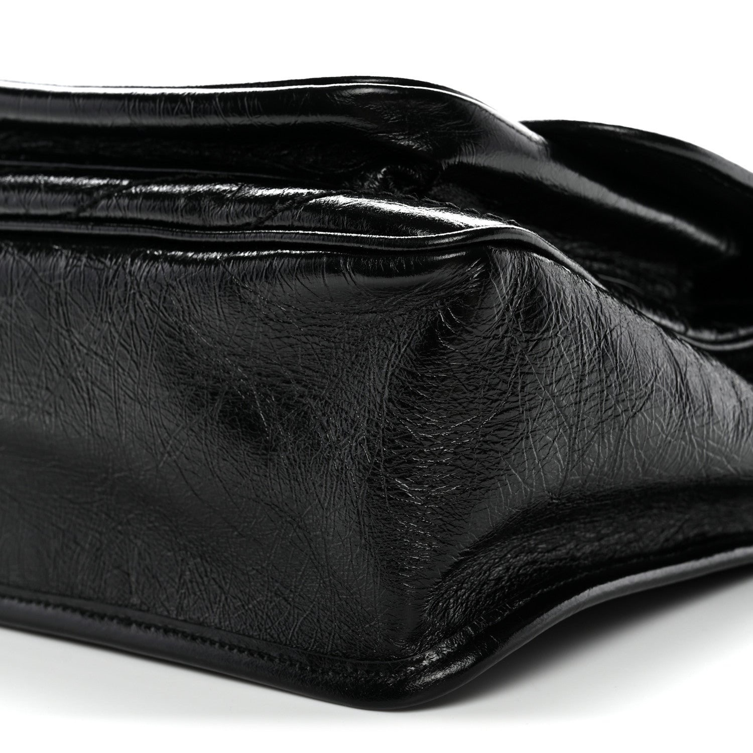 Saint Laurent Crinkled Calfskin Matelasse Monogram Medium Niki Chain Satchel Black 10 of 11