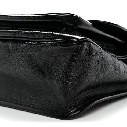 Saint Laurent Crinkled Calfskin Matelasse Monogram Medium Niki Chain Satchel Black 10 of 11
