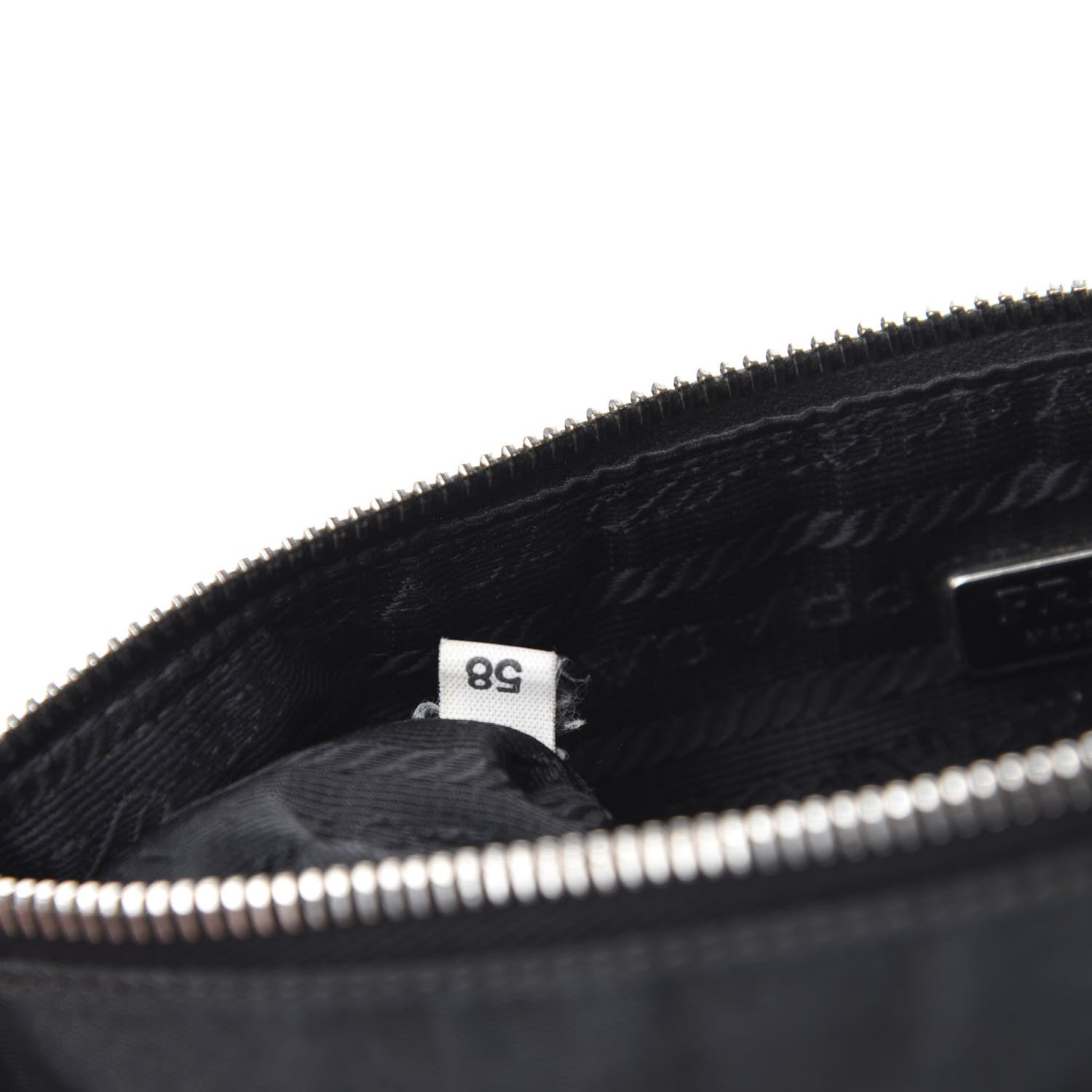 Prada Tessuto Nylon Calfskin Logo Pochette Black 12 of 13