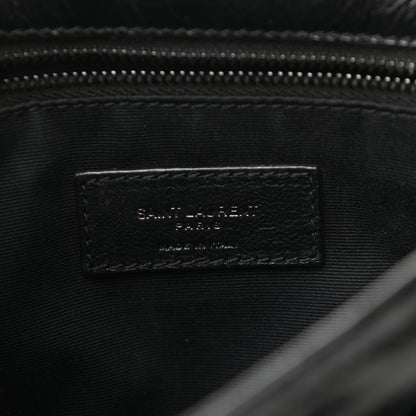 Saint Laurent Crinkled Calfskin Matelasse Monogram Medium Niki Chain Satchel Black 6 of 9