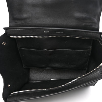 Celine Drummed Calfskin Suede Small Trapeze Black 5 of 8