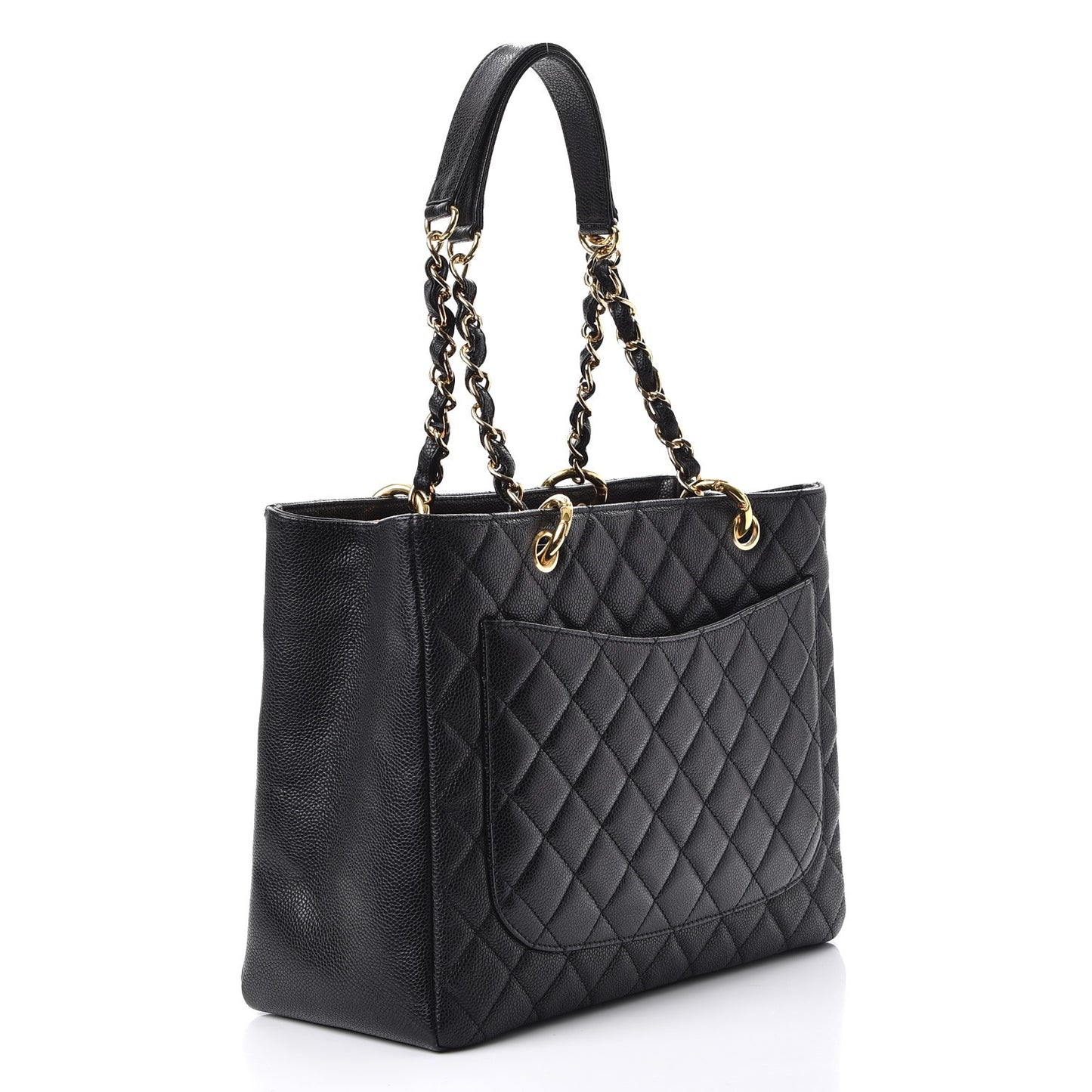 Caviar Quilted Grand Shopping Tote GST Black