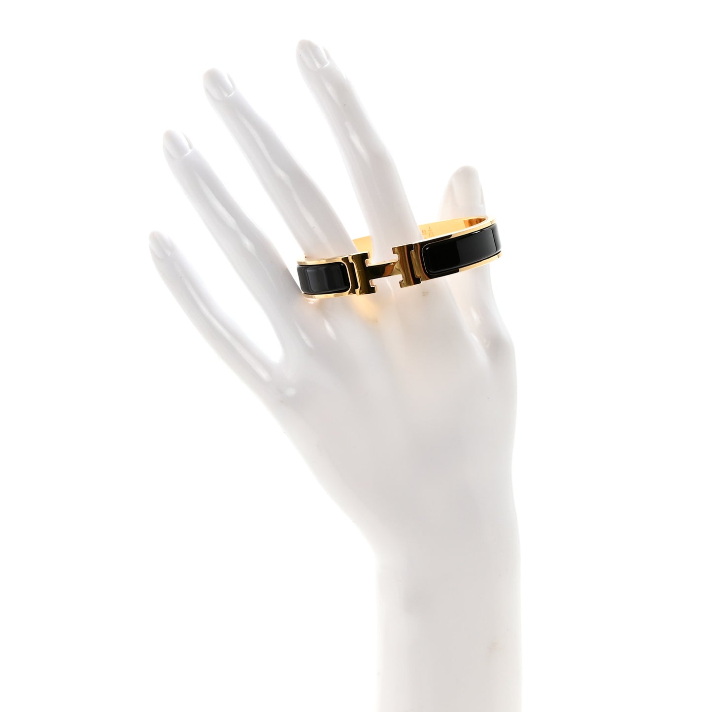 Enamel Narrow Clic Clac H PM Bracelet Black