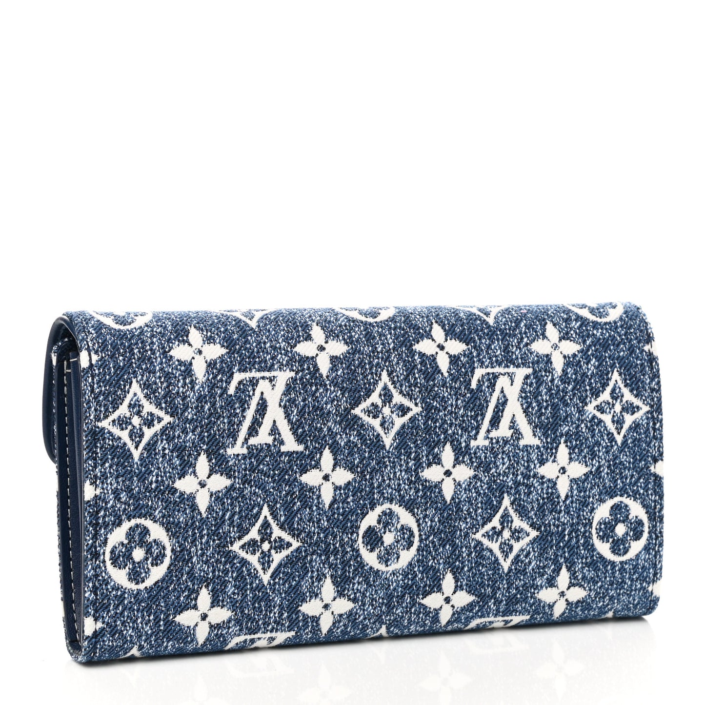 Monogram Jacquard Denim Sarah Wallet Bleu