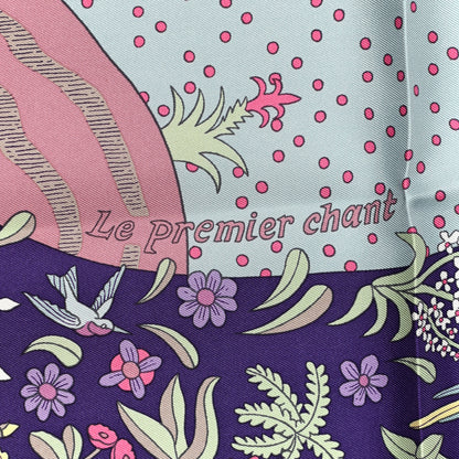 Hermes Silk Le Premier Chant Scarf 90 Violet Bleu Glacier 6 of 6