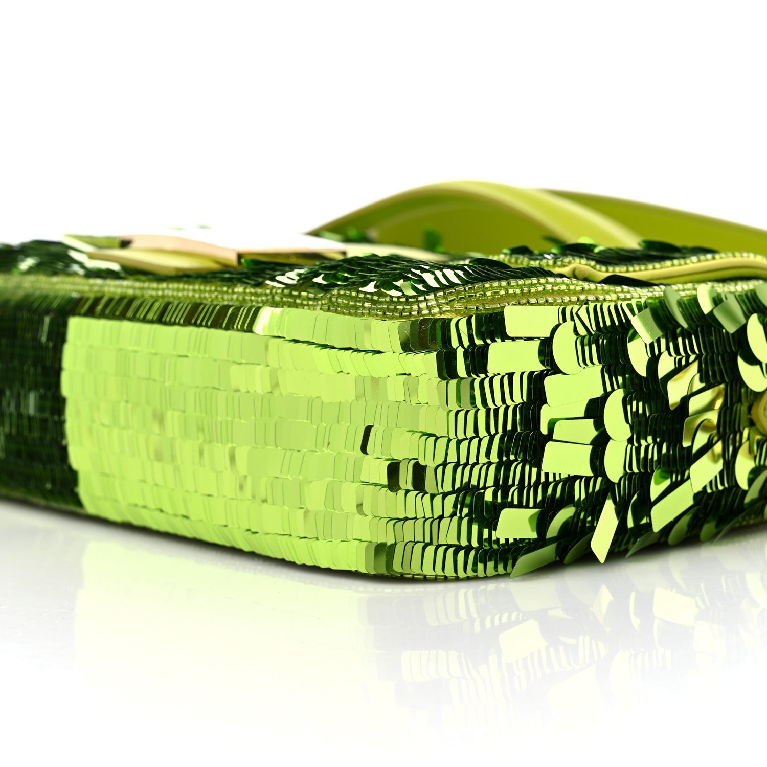 Fendi Sequin Paillettes Vitello Grace Sex and the City Baguette Wasabi 8 of 11