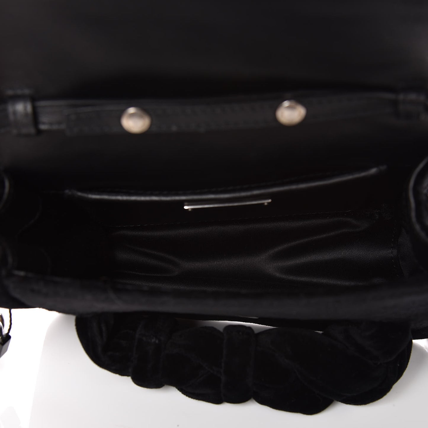 Velluto Froisse Tresse Shoulder Bag Black