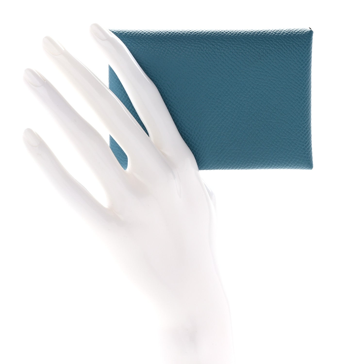 Hermes Epsom Calvi Duo Card Case Blue Jean 4 of 7