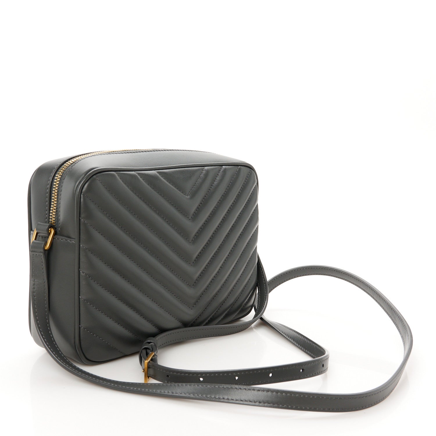 Saint Laurent Calfskin Matelasse Monogram Lou Camera Bag Storm 3 of 11