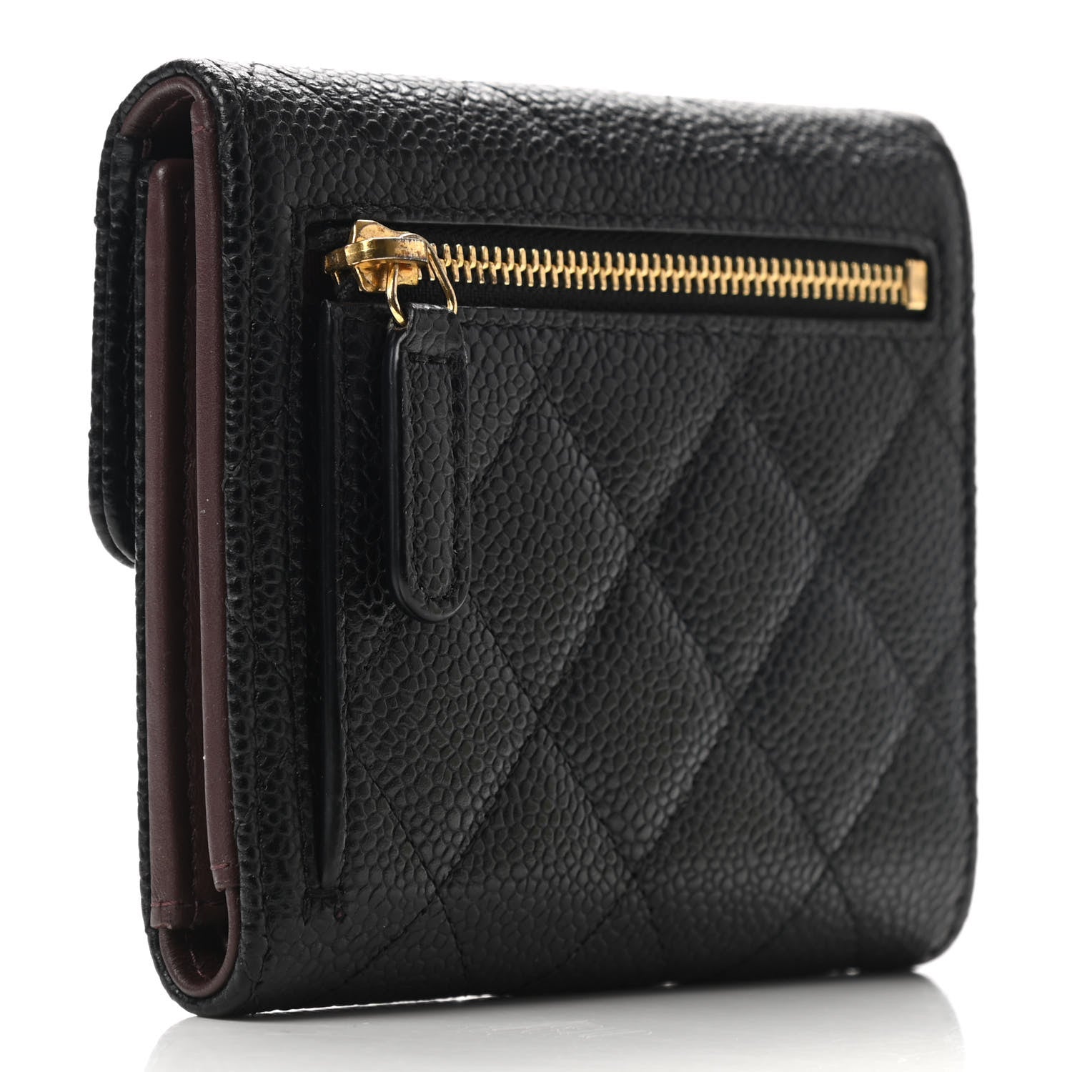 Chanel Caviar Quilted Compact Flap Wallet Black 3 of 7