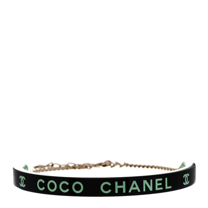 Chanel Resin Logo Choker Green Black 1 of 6