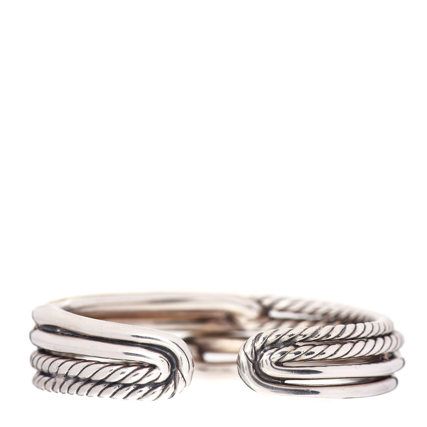 David Yurman Sterling Silver 18K Yellow Gold Double-Loop Labyrinth Bracelet 3 of 4
