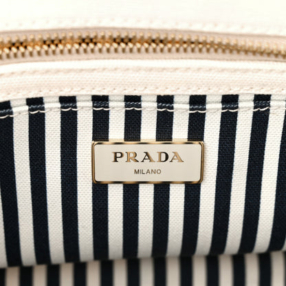 Prada Canapa Small Logo Tote White Blue 6 of 10