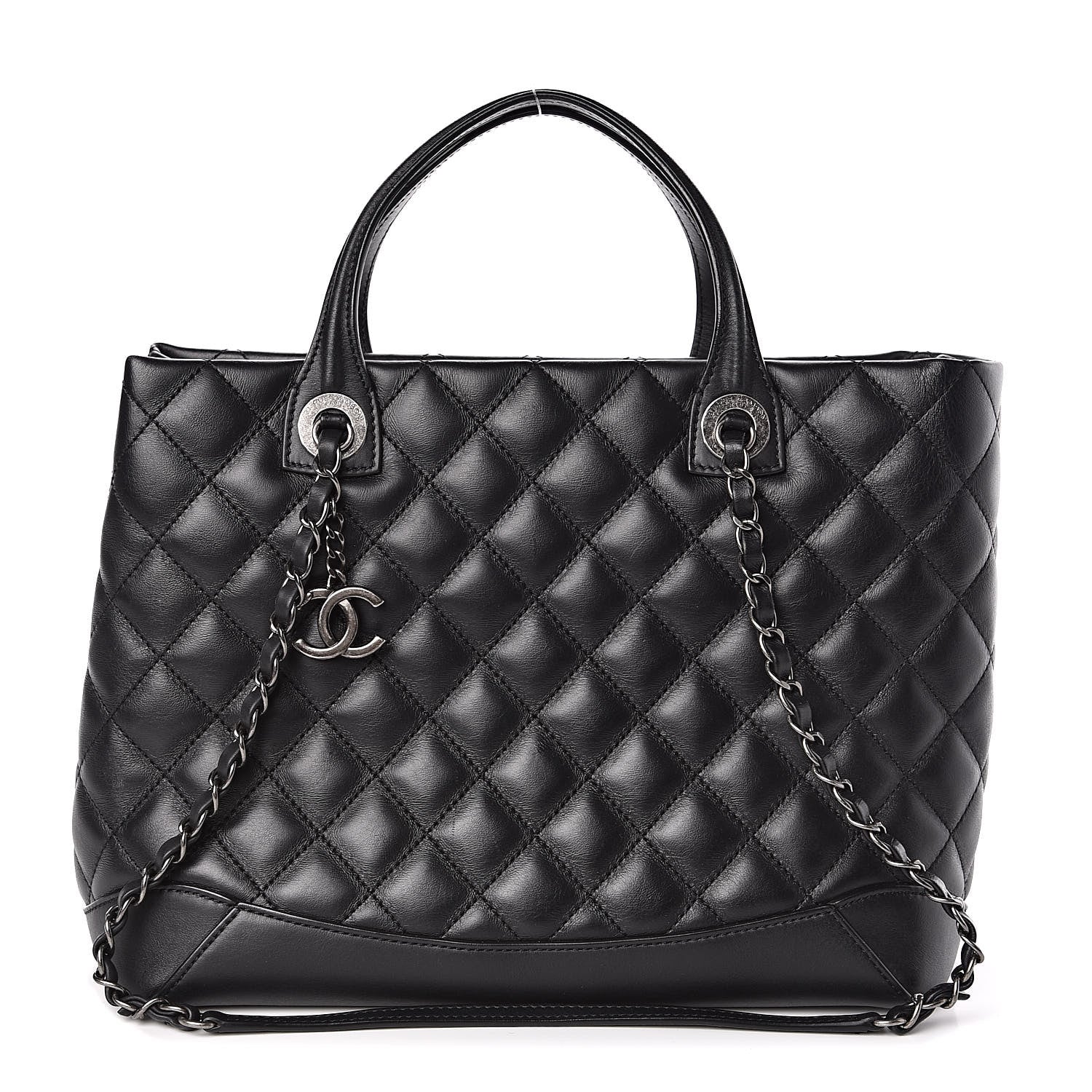 Chanel Calfskin Quilted Small Easy Shopping Tote Black 1 of 10