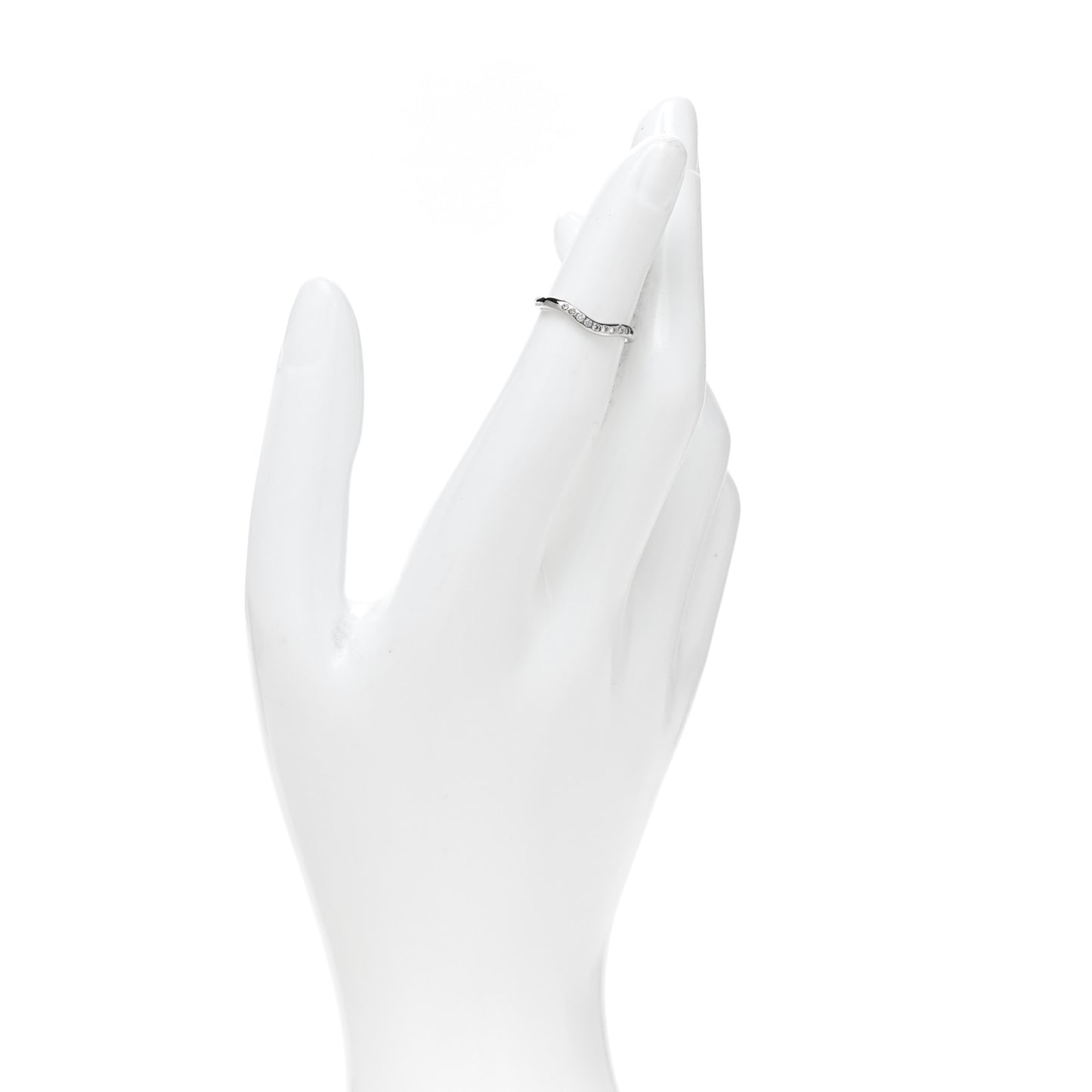 Platinum Diamond Elsa Peretti Curved Wedding Band Ring 45 3.25