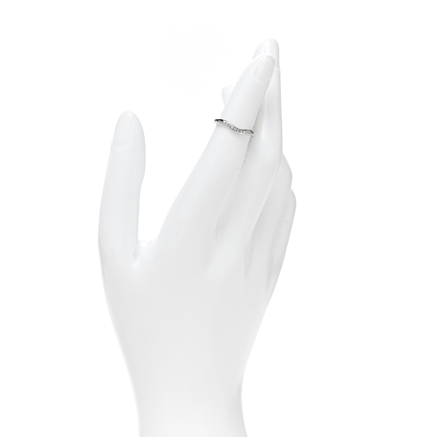 Tiffany Platinum Diamond Elsa Peretti Curved Wedding Band Ring 45 3.25 2 of 5