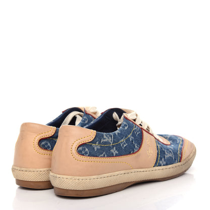 Louis Vuitton Denim Monogram Sneakers 36 Blue 4 of 10