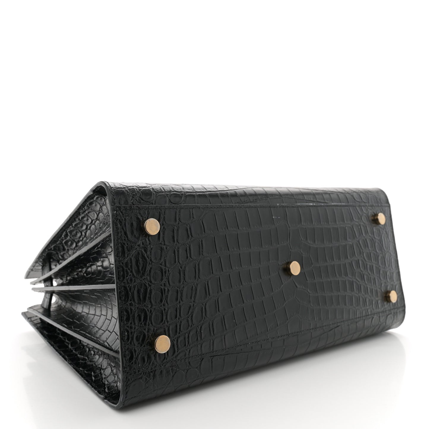 Calfskin Crocodile Embossed Small Sac de Jour Black
