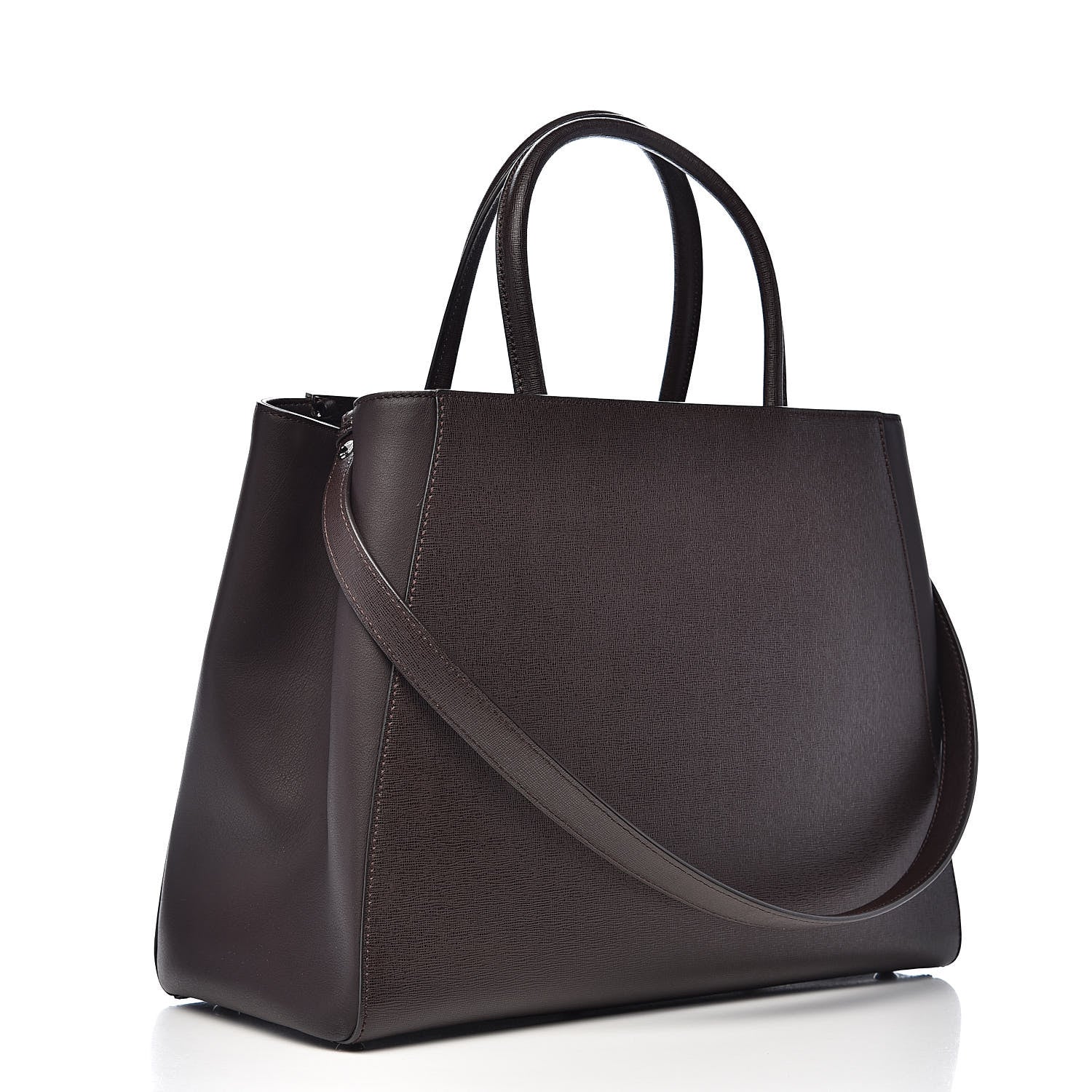Fendi Vitello Elite Regular 2Jours Tote Caffe Noir 3 of 10