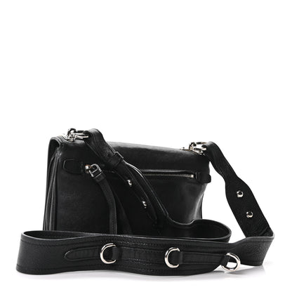 Prada Grained Calfskin Saffiano Robot Shoulder Bag Black White 3 of 10