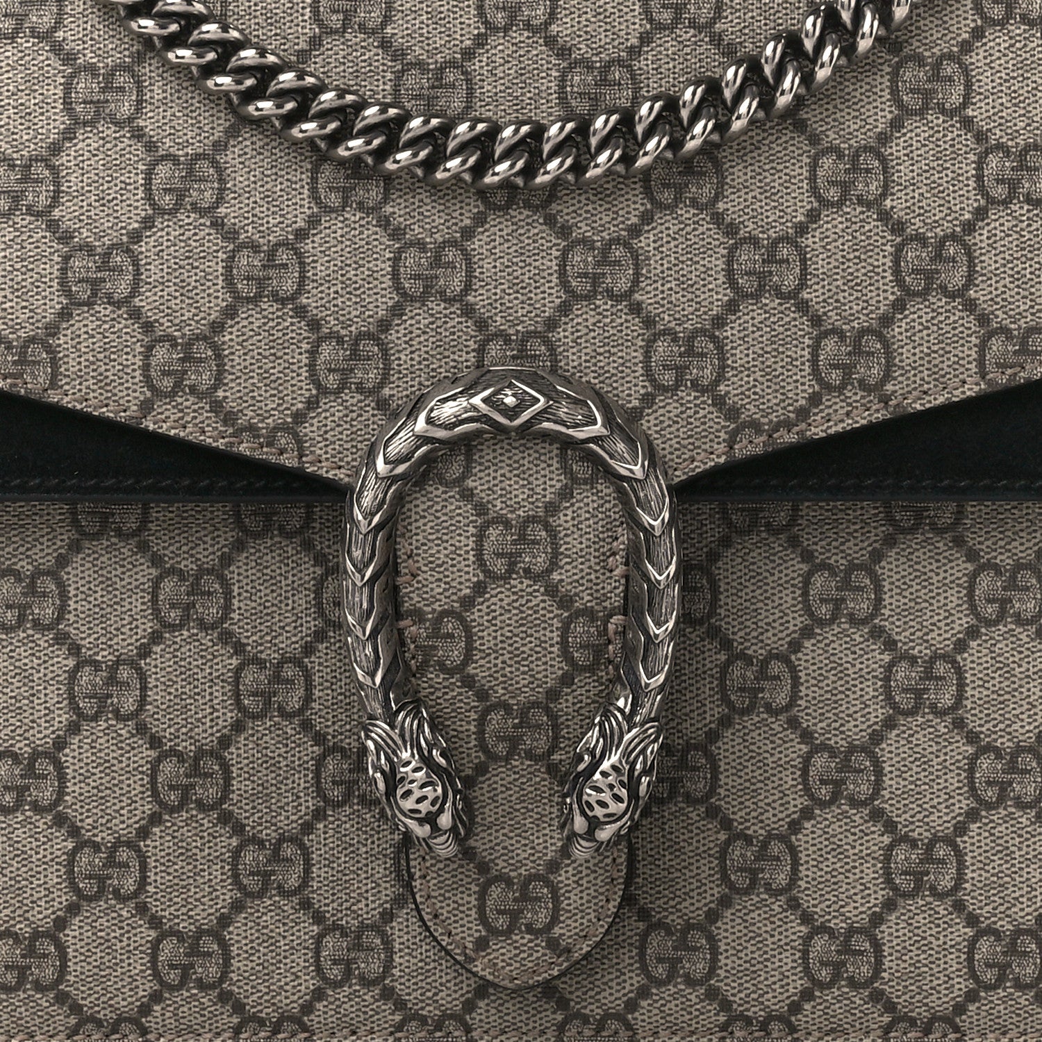 Gucci GG Supreme Monogram Medium Dionysus Shoulder Bag Black 8 of 12