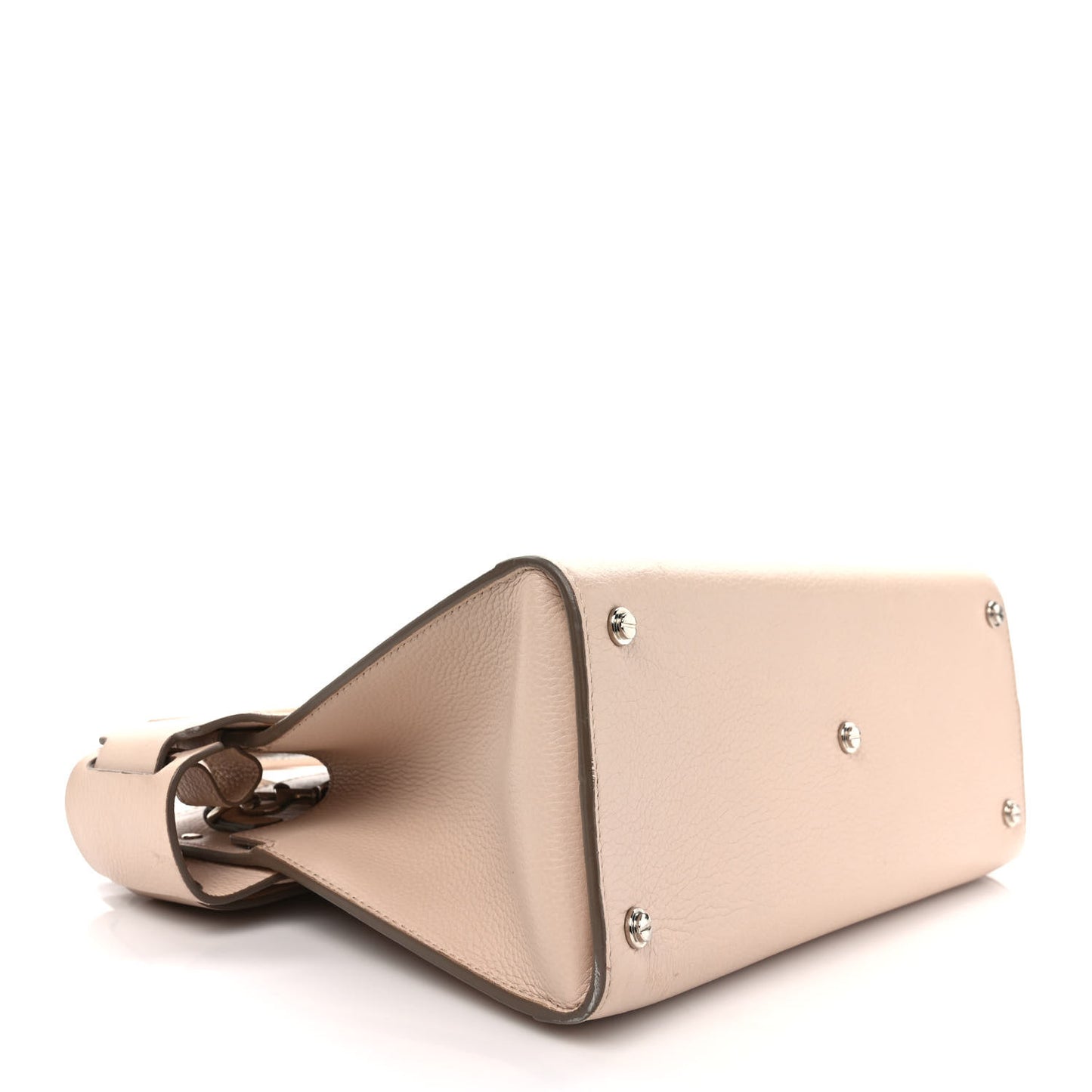 Grained Calfskin Small Horizon Satchel Beige