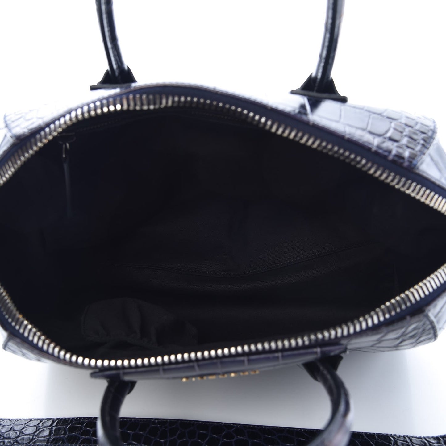 Calfskin Crocodile Embossed Medium Antigona Dark Blue
