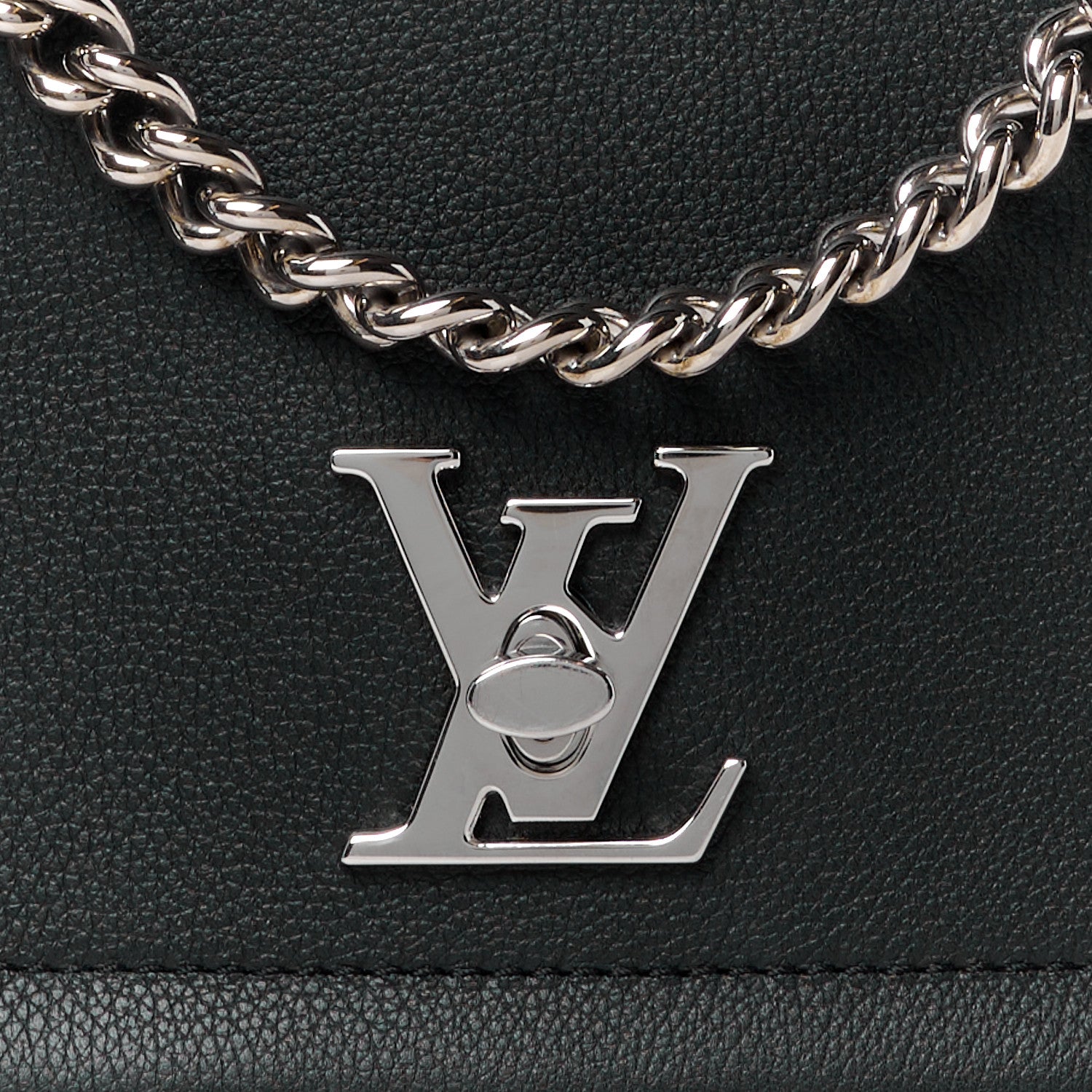 Louis Vuitton Calfskin Lockme II Chain Bag BB Black 7 of 10