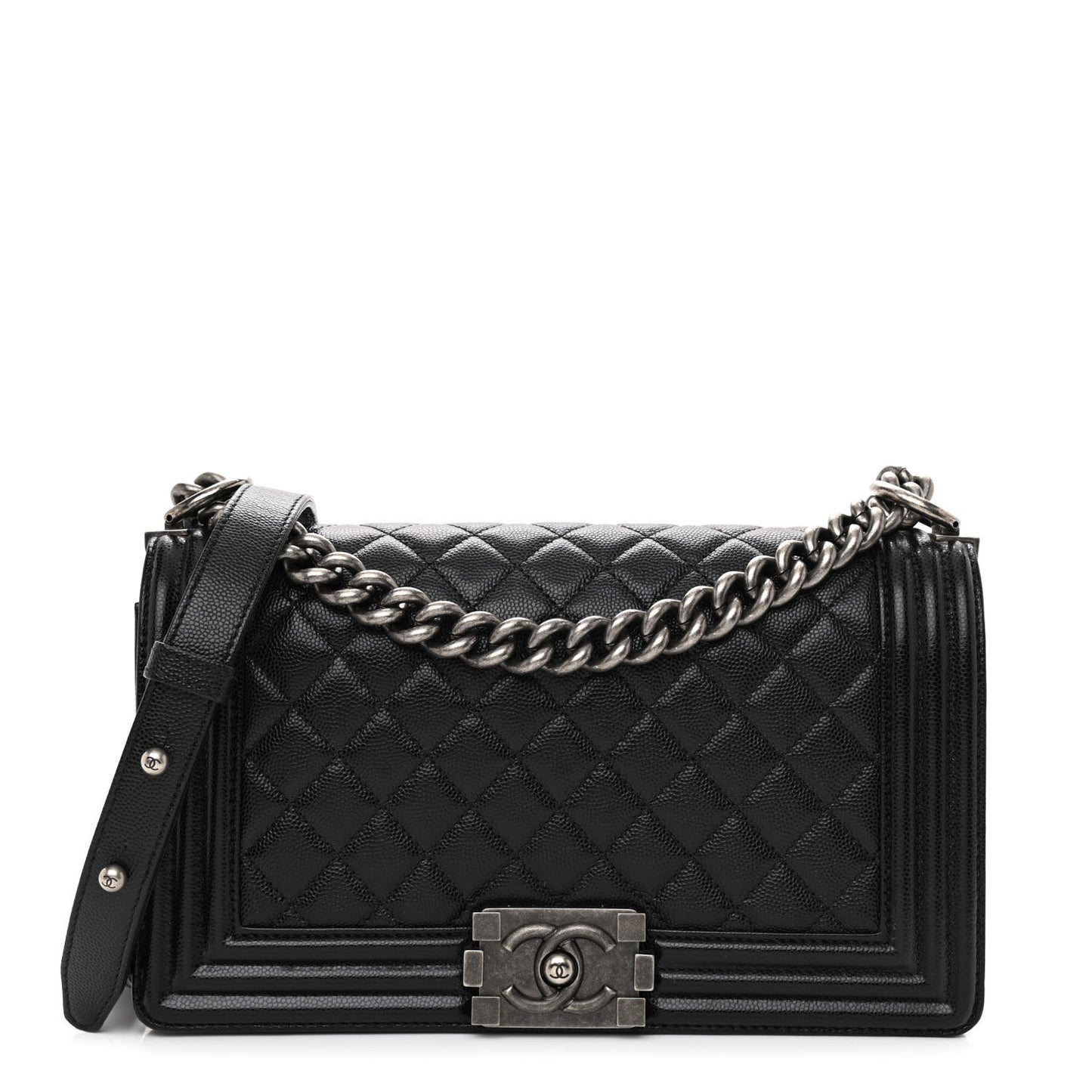 Caviar Quilted Medium Boy Flap Black