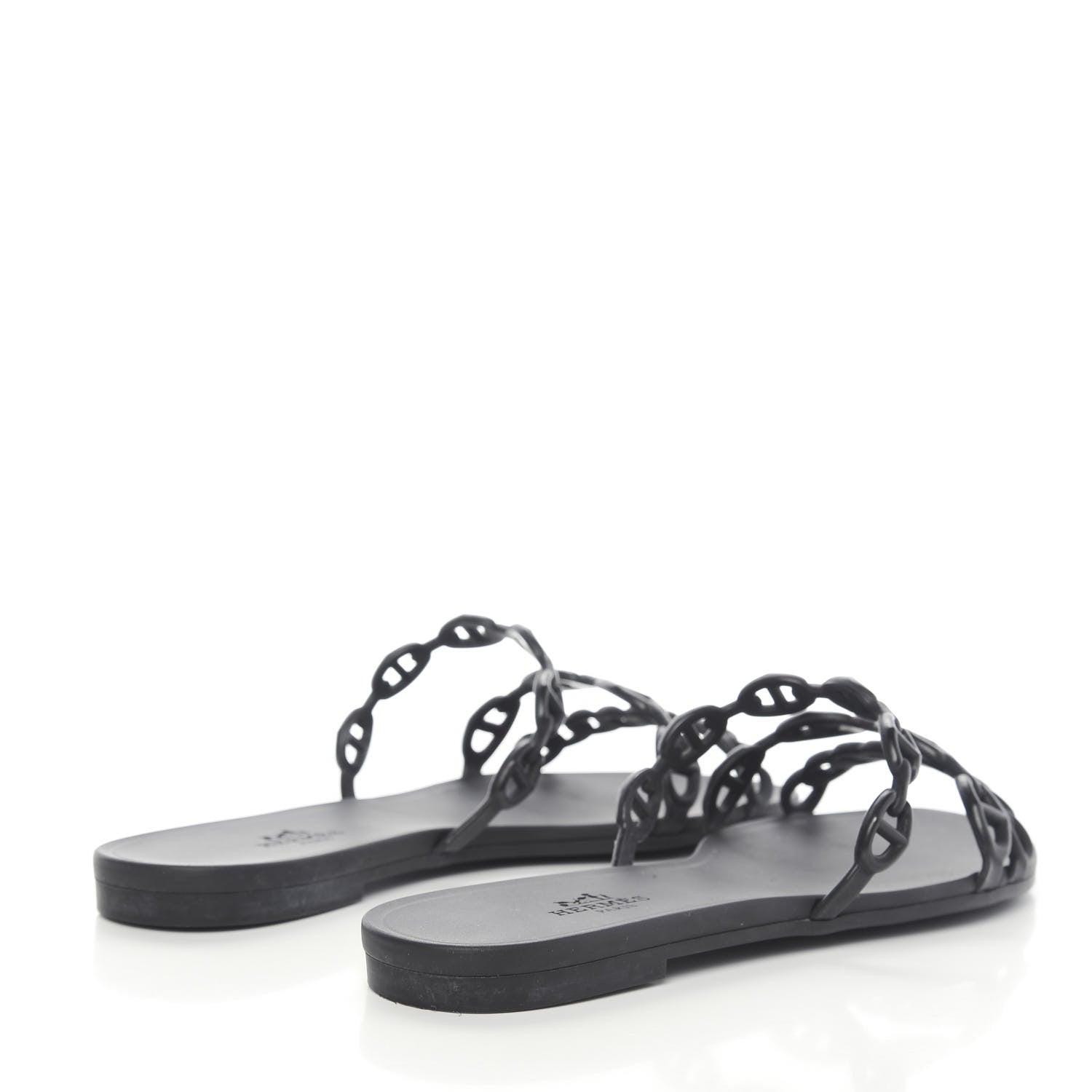 Hermes Rubber Chaine d'Ancre Rivage Sandals 36 Black 4 of 9