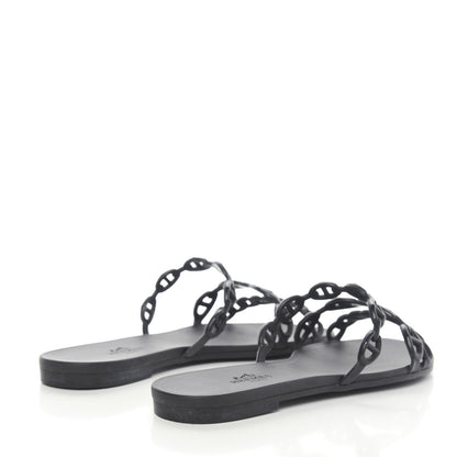Hermes Rubber Chaine d'Ancre Rivage Sandals 36 Black 4 of 9