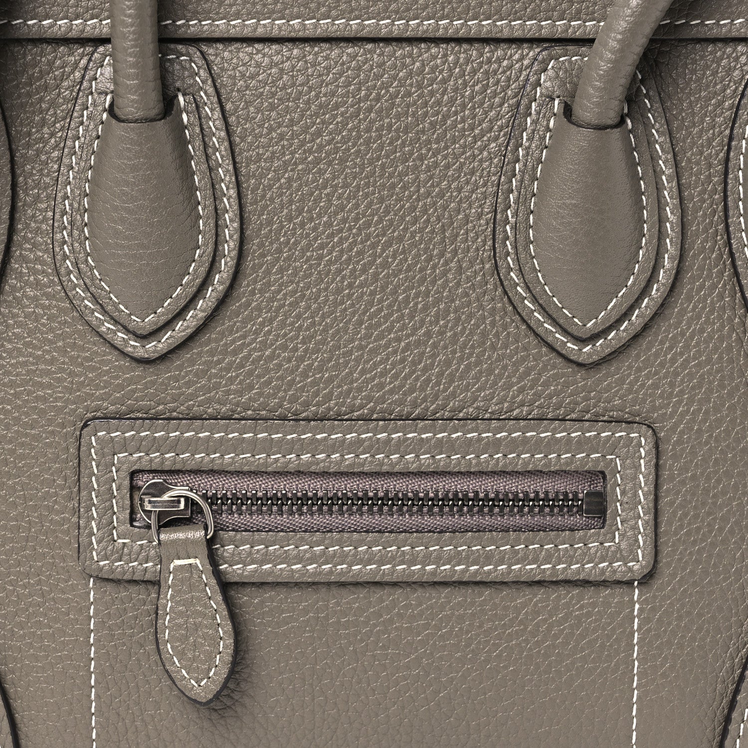 Celine Drummed Calfskin Nano Luggage Souris 9 of 11