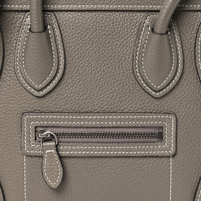 Celine Drummed Calfskin Nano Luggage Souris 9 of 11