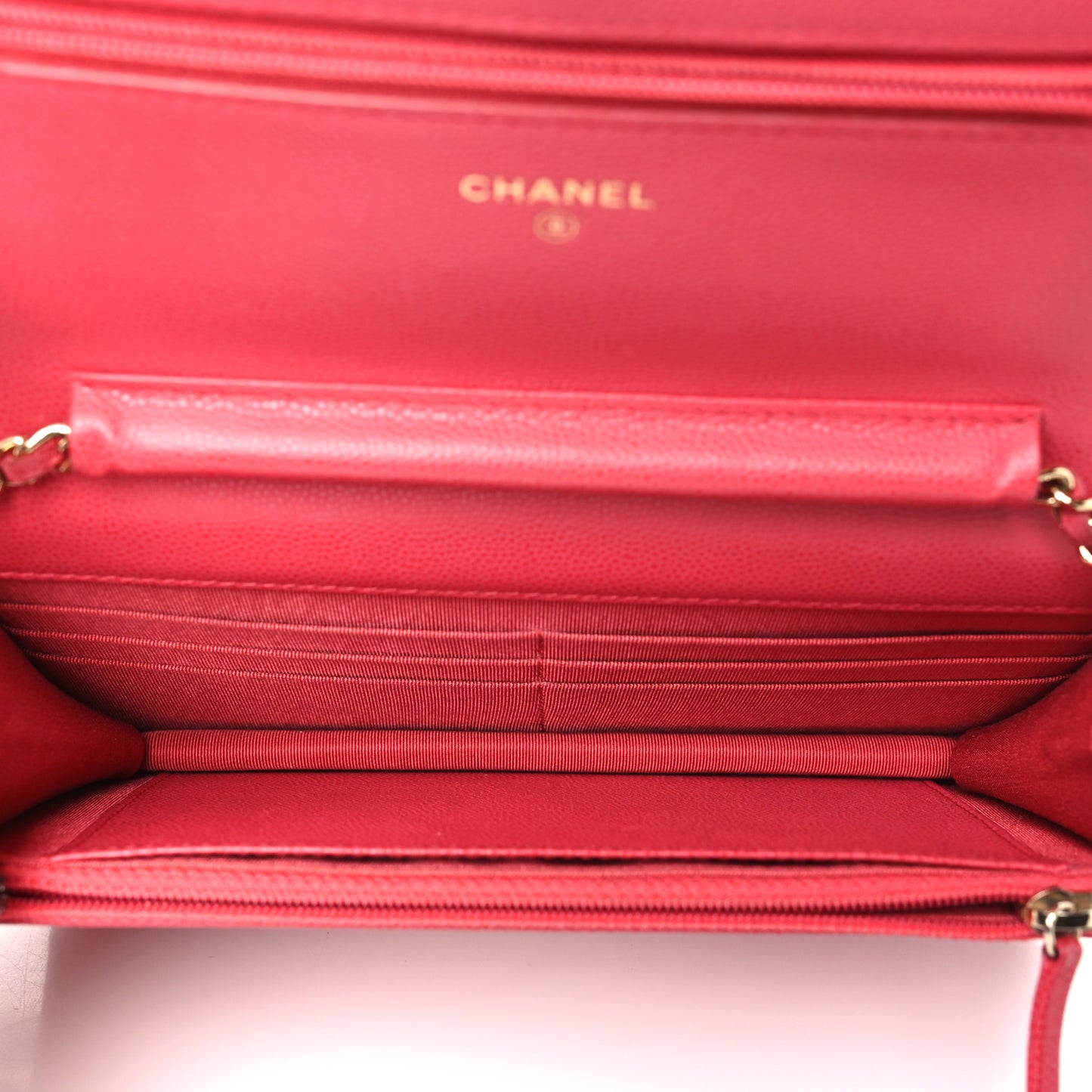 Caviar Quilted Wallet on Chain WOC Pink