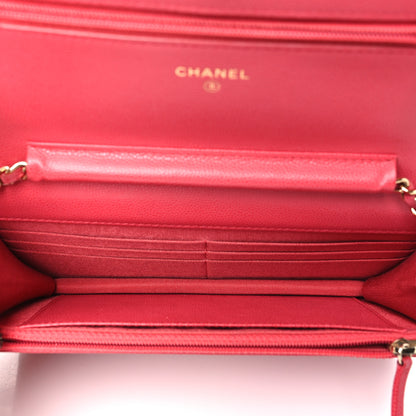 Chanel Caviar Quilted Wallet on Chain WOC Pink 5 of 14
