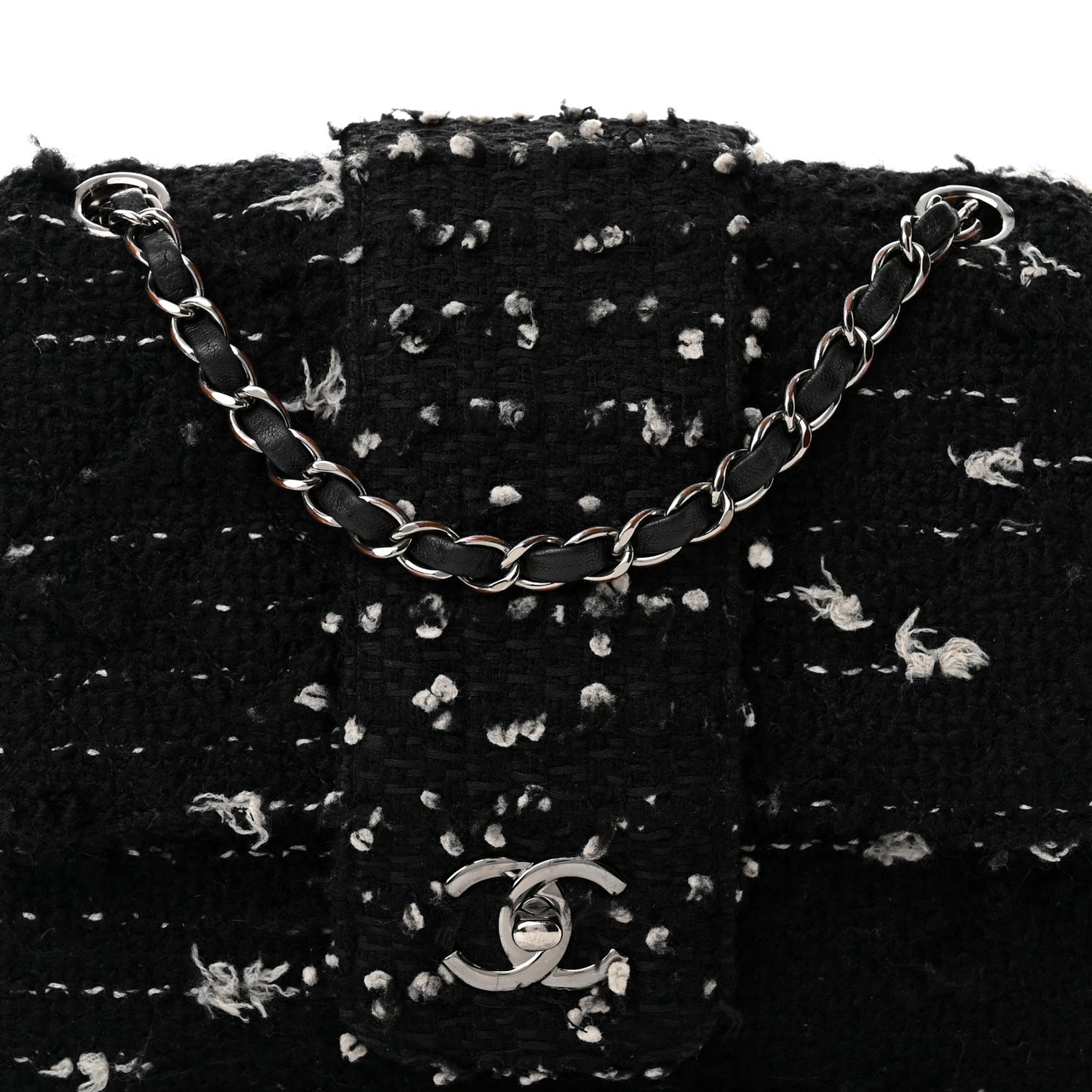 Tweed Elementary Chic Flap Black White