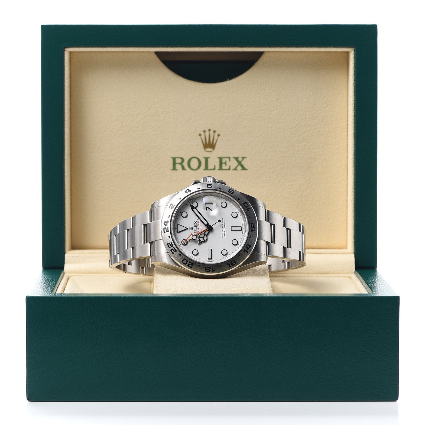 Stainless Steel 42mm Oyster Perpetual Date Explorer II Watch White 216570
