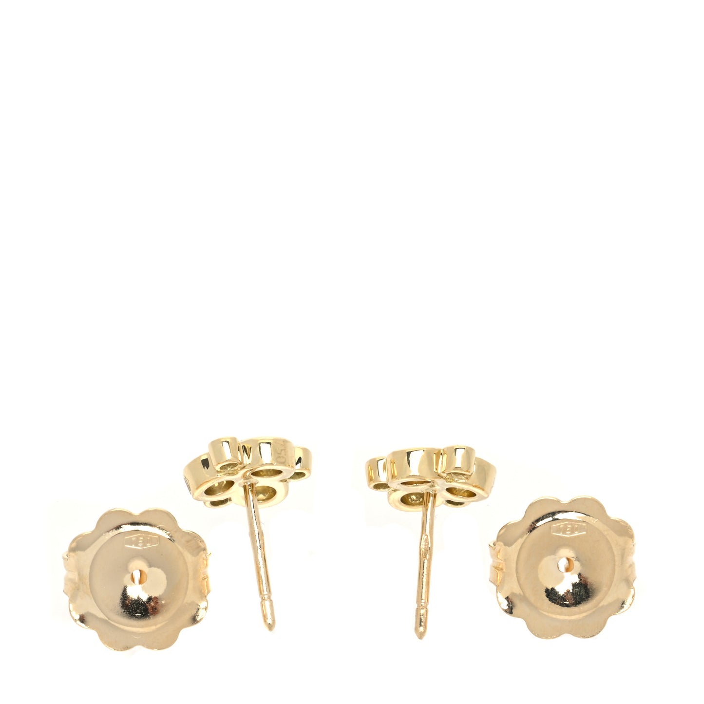18K Yellow Gold Diamond Small Classic Trio Earrings