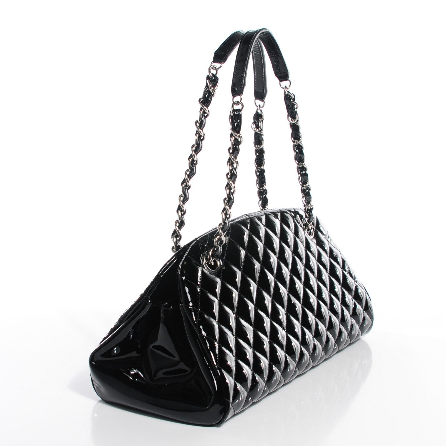 Chanel Patent Quilted Medium Just Mademoiselle Black 3 of 7