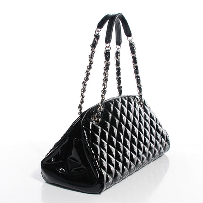 Chanel Patent Quilted Medium Just Mademoiselle Black 3 of 7