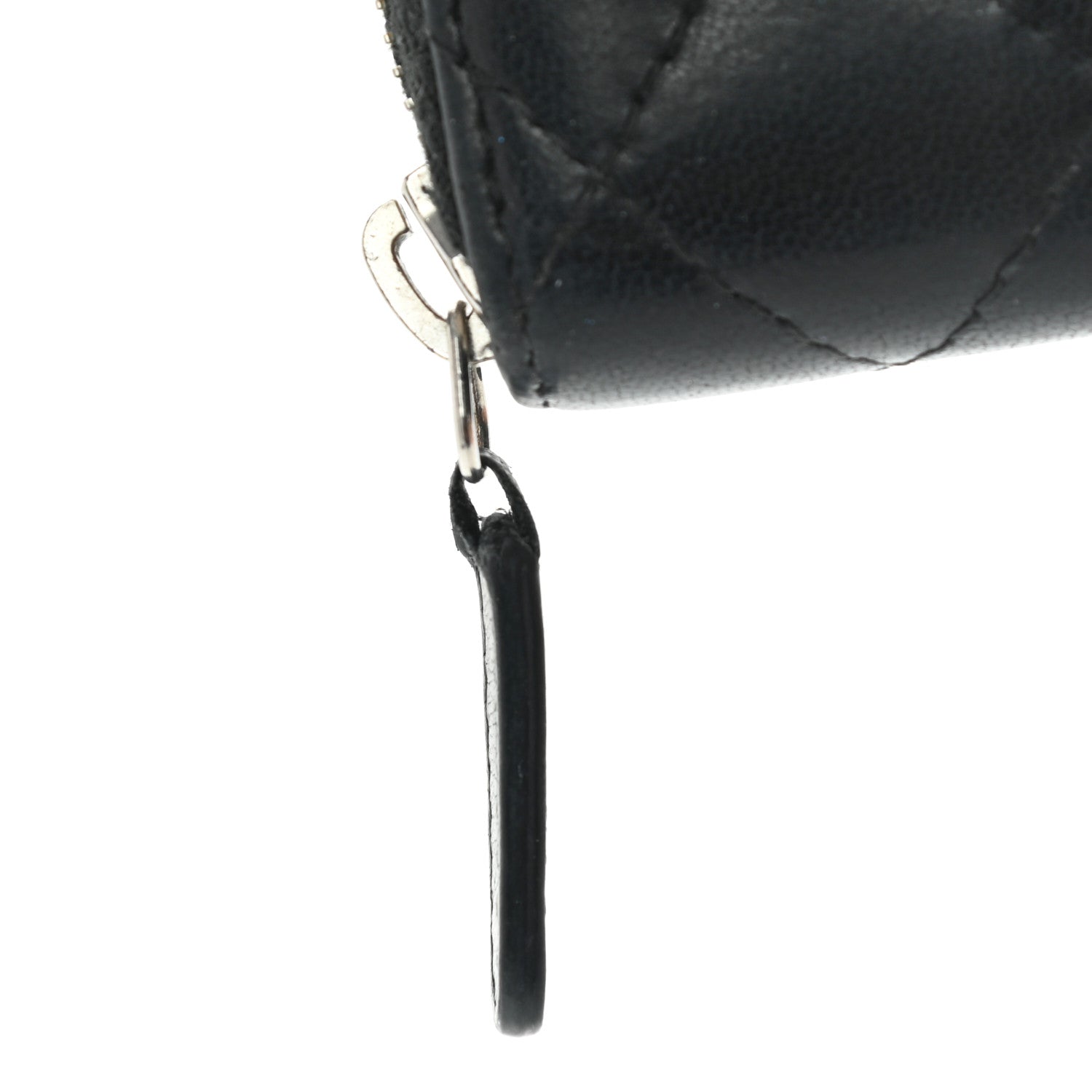 Chanel Lambskin Quilted Zip Coin Purse Black 11 of 12